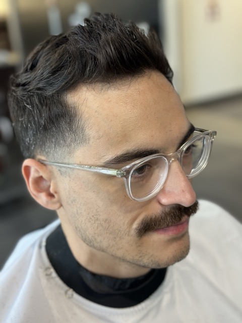 Buzz cut with clean line up.